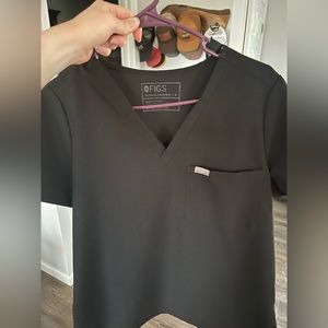 Womens Black Catrina scrub Top Medium